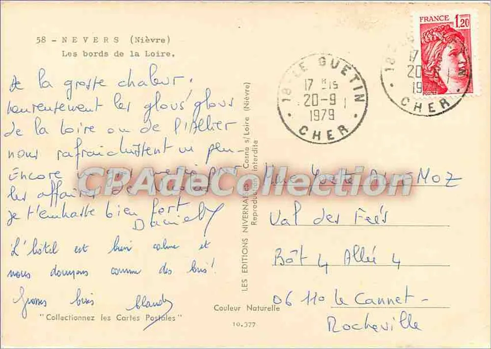 Margens do rio Loire — Nevers (Nièvre) — Les Éditions Nivernaise, n°10.377 - Verso