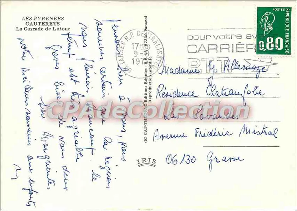 Os Pirineus - A Cachoeira de Lutour — Edições IRIS, n° 06/130 - Verso