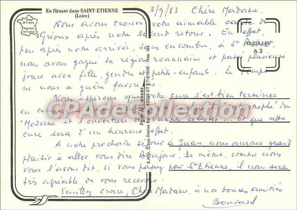 Saint-Étienne — Caminhando por Saint-Étienne — Impressora de Saint-Étienne - Verso