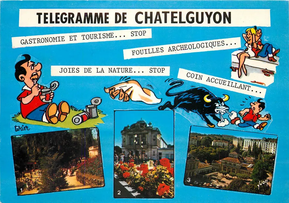 Châtelguyon — Telegramma da Châtelguyon — Edizioni d'arte Yvon - Recto