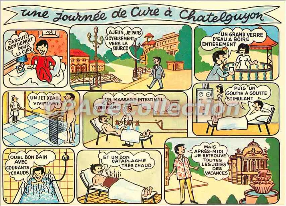 Um dia de cura em Châtelguyon — desenho de René Gentil — edições S.P.A.D.E.M. n°83 - Frente