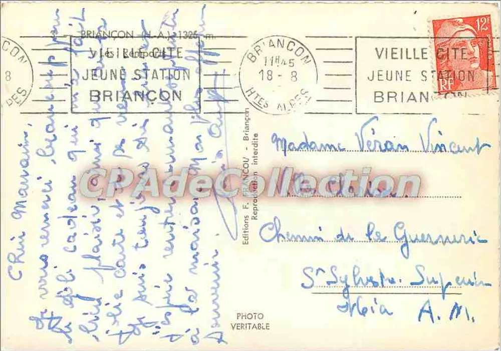 Briancón — Oude Stad — Uitgave F. Francou - Achterkant