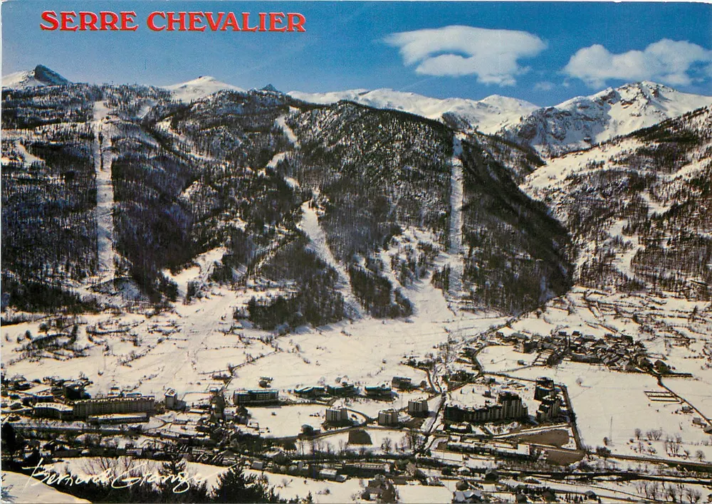 Serre Chevalier — schneedeckte Panoramansicht — Bernard Grange - Vorderseite