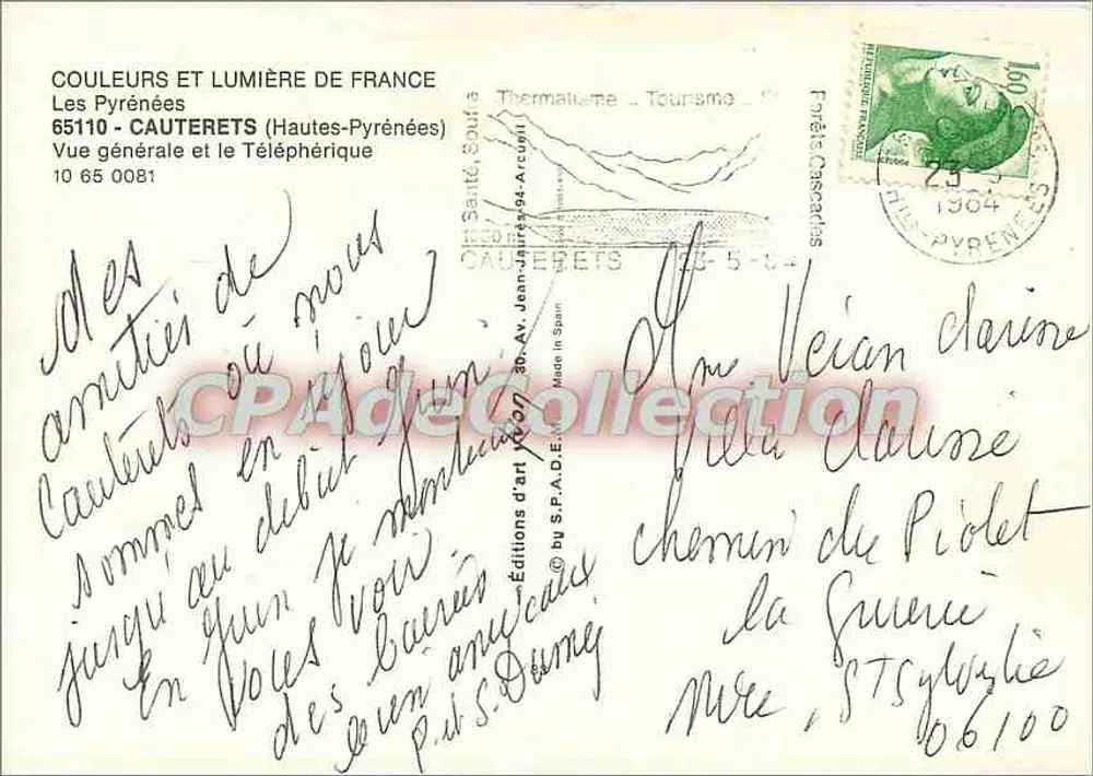 Cauterets — Vista generale e il Telephérique — Éditions d'art JYON - Verso