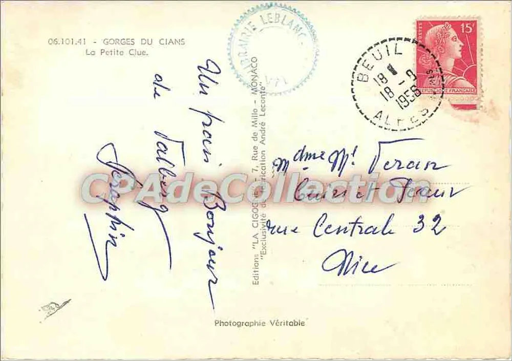 Gorges do Cians — A Cigarrinha — Edição T. Rue de Millo - Verso