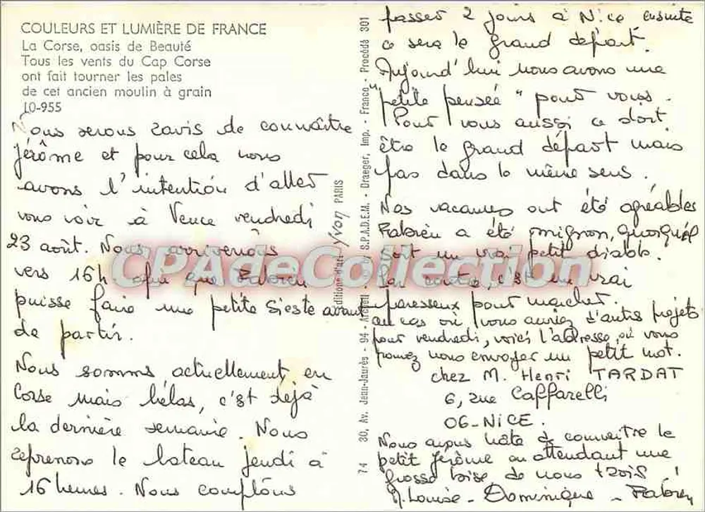 Altes Windrad — Cap Corse — Verlag S.P.A.D.E.M. - n° 301 - Rückseite