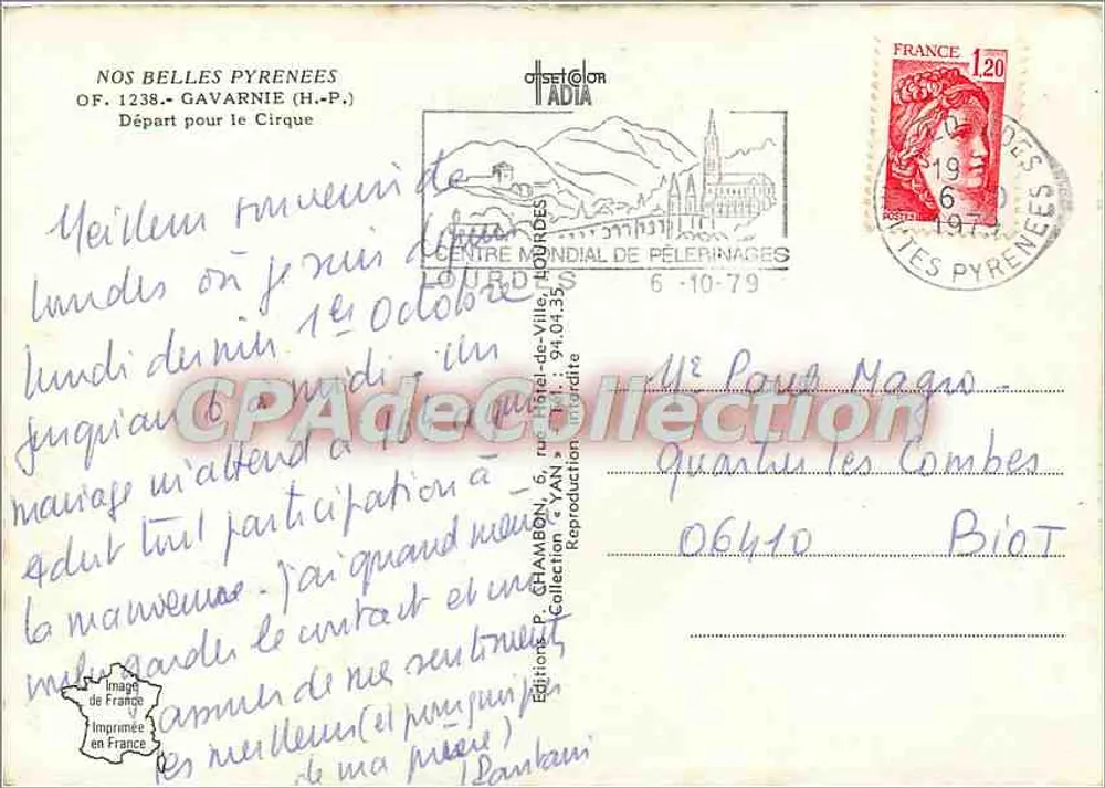 Reiter auf Pferden — Ansicht des Cirque de Gavarnie — Éditions P. Ghambon, Lourdes - Rückseite