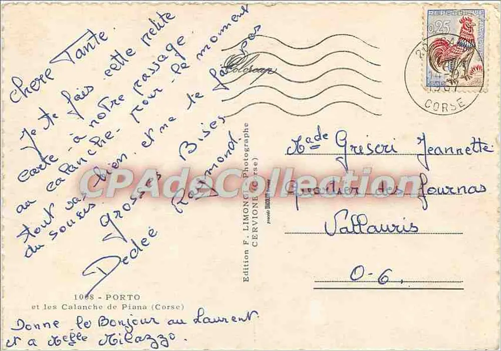 Porto und die Calanche de Piana — Korsika — Ausgabe F. Limongi - Rückseite