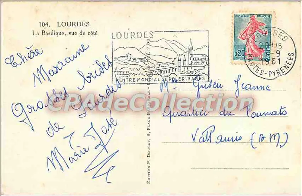 Lourdes — A Basílica vista de lado — Edição Ed Lux - Verso