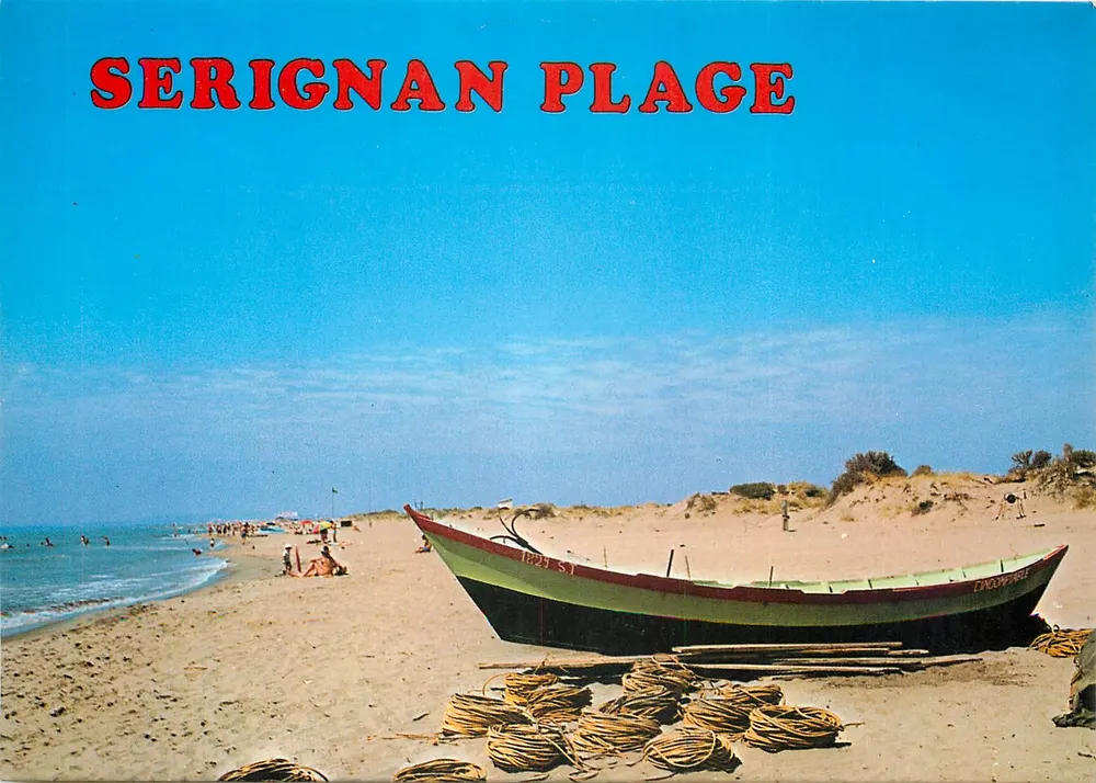 Serignan-Plage — Strand und Fischerboot — editions de France - Vorderseite