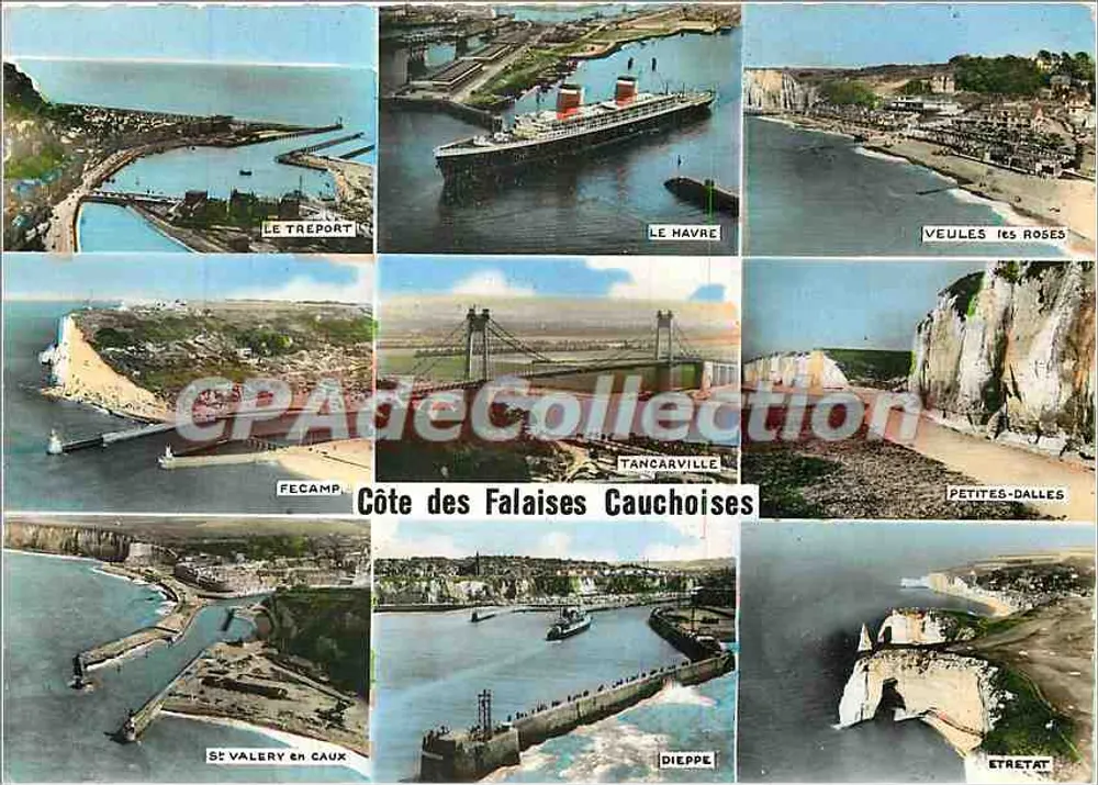 Côte des Falaises Cauchois - Panoramablick auf Küstenorte - Vorderseite