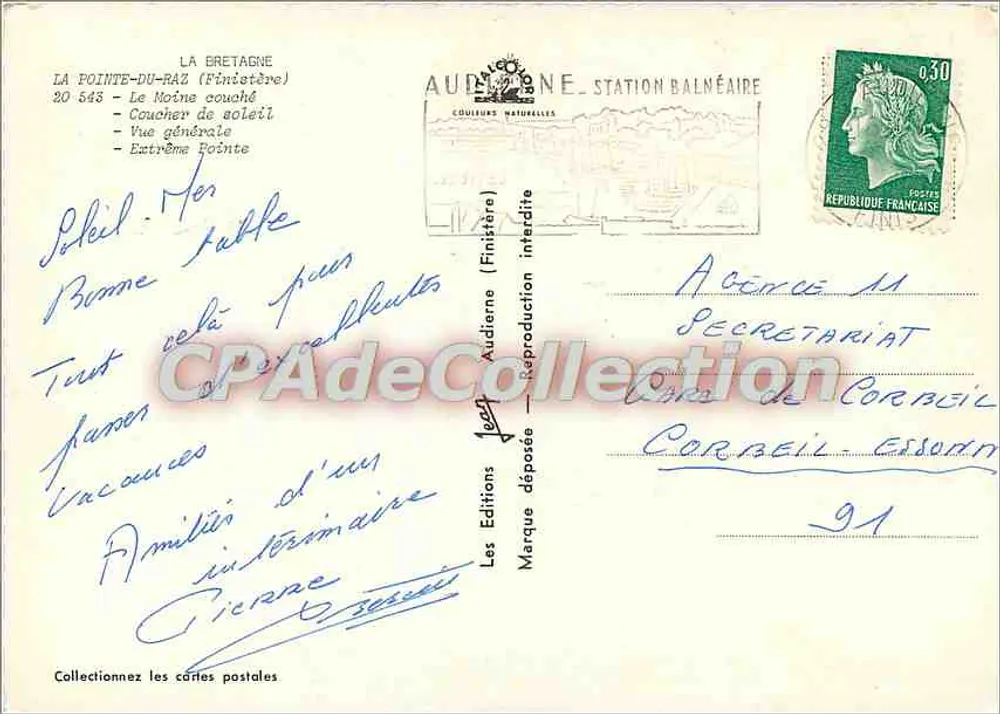Die Pointe du Raz — Hallo von der Pointe du Raz — Les Éditions Audierne - Rückseite