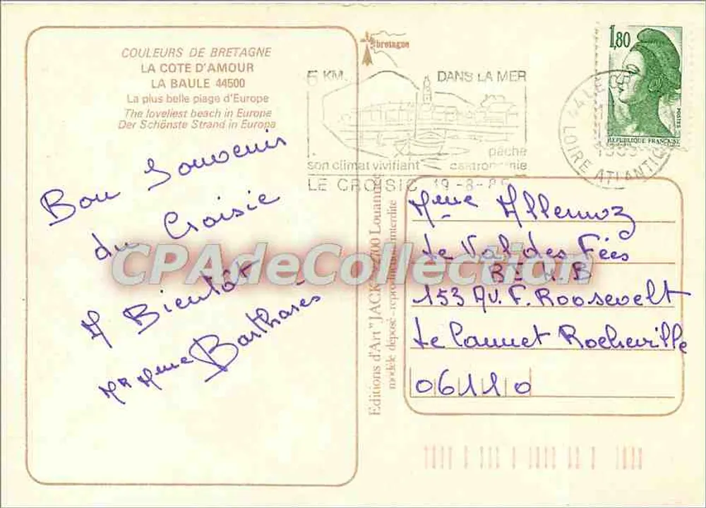 La Baule — Die schönste Bucht Europas — Editions d'Art 'La Côte d'Amour' - Rückseite