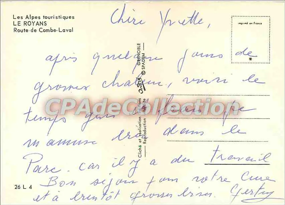 Panoramablick auf die Alpen — Le Royans — Verlag SPADEM - Rückseite