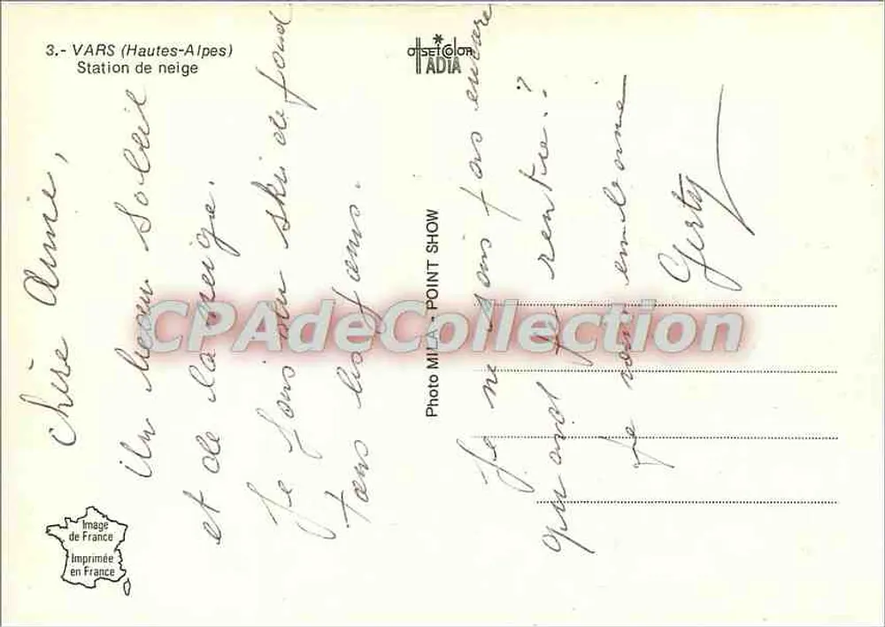 Vars (Hautes-Alpes) — Estação de neve — Foto MILAN POINT SHOW - Verso