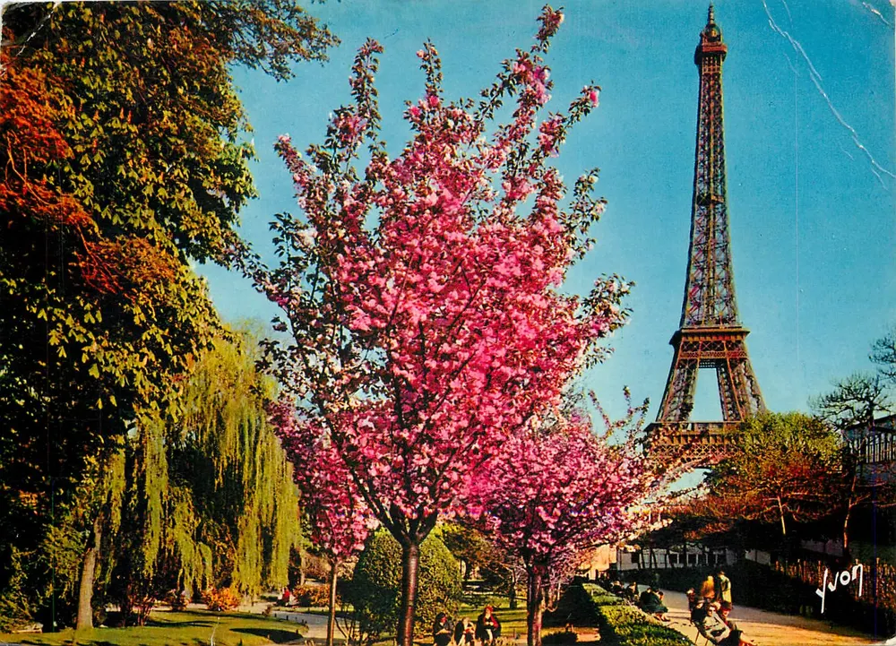 Ansicht der Gärten des Palais de Chaillot — Eiffelturm — Kunstausgabe - Acqu. - 76 - Vorderseite