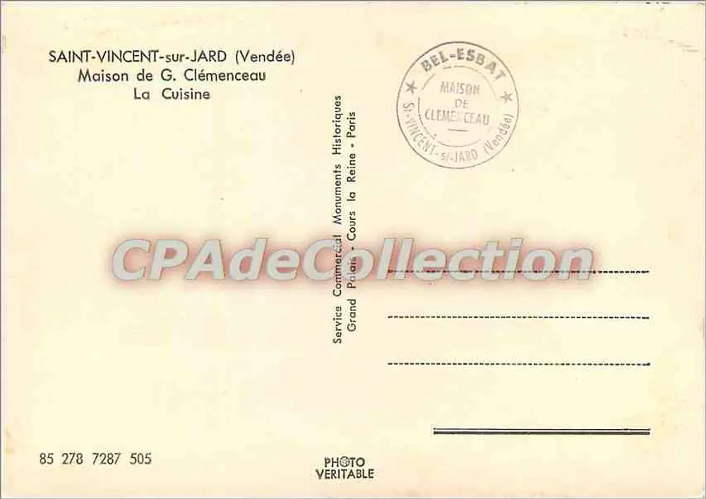 Saint-Vincent-sur-Jard (Vendée) — Haus von G. Clémenceau — Die Küche - Rückseite