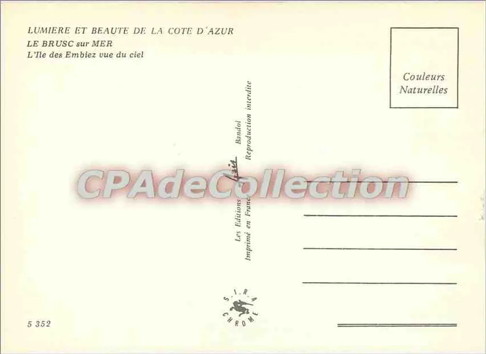 Le Brusc sur Mer — Luftbild — Les Éditions Chrome, n° 5 352 - Rückseite