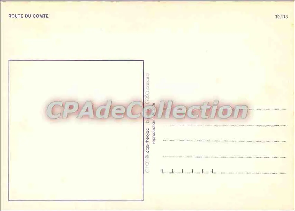 Rota do Condado — cartão postal turístico — Bilhete postal antigo déCollection n°39.118 - Verso