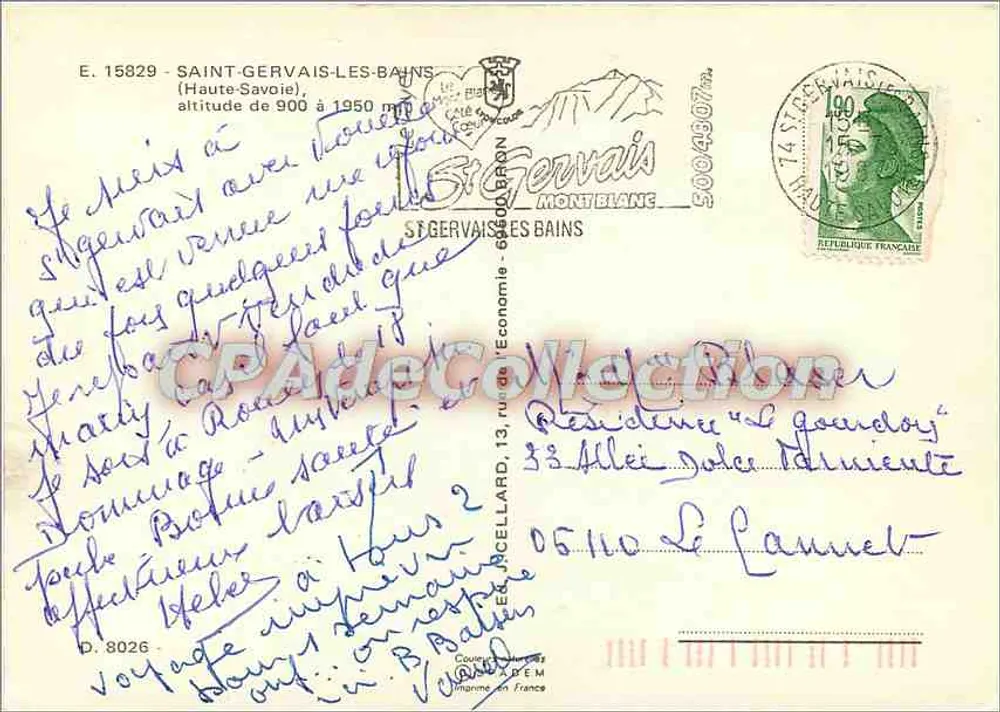 Saint Gervais - Mont d'Arbois über Bettex — Verlag Saint Gervais - Géodynamique - Rückseite