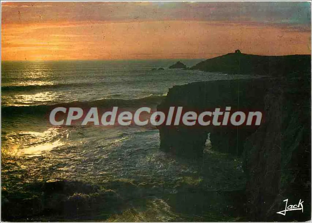 Bretagne-Küste — Abendlandschaft über dem Meer — Kunstausgabe JACQ, Lorient - Vorderseite