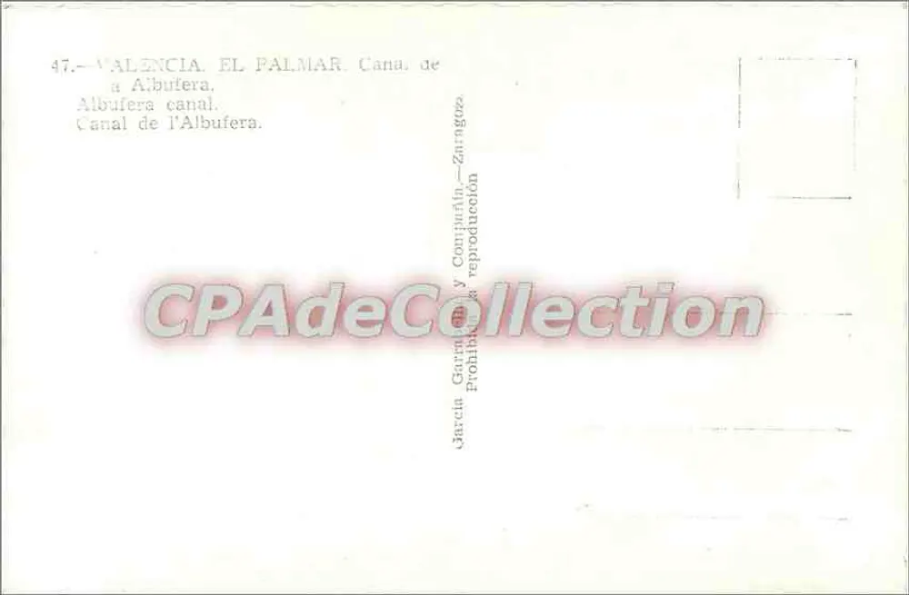 Canale dell'Albufera — El Palmar — Garcia Garin y Compañía - Verso