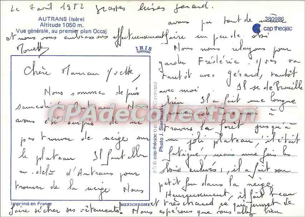 Autrans — Allgemeiner Blick mit Occaj im Vordergrund — IRIS - Rückseite