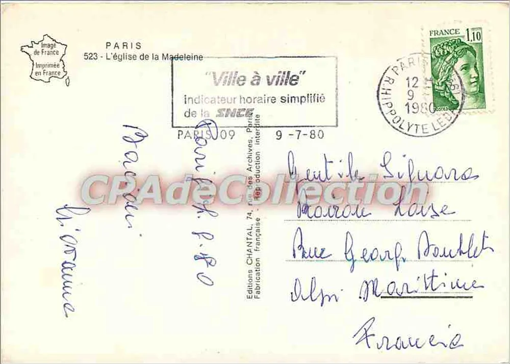 Palácio de Justiça de Paris — vista aérea — Edições CHANTAL - Verso