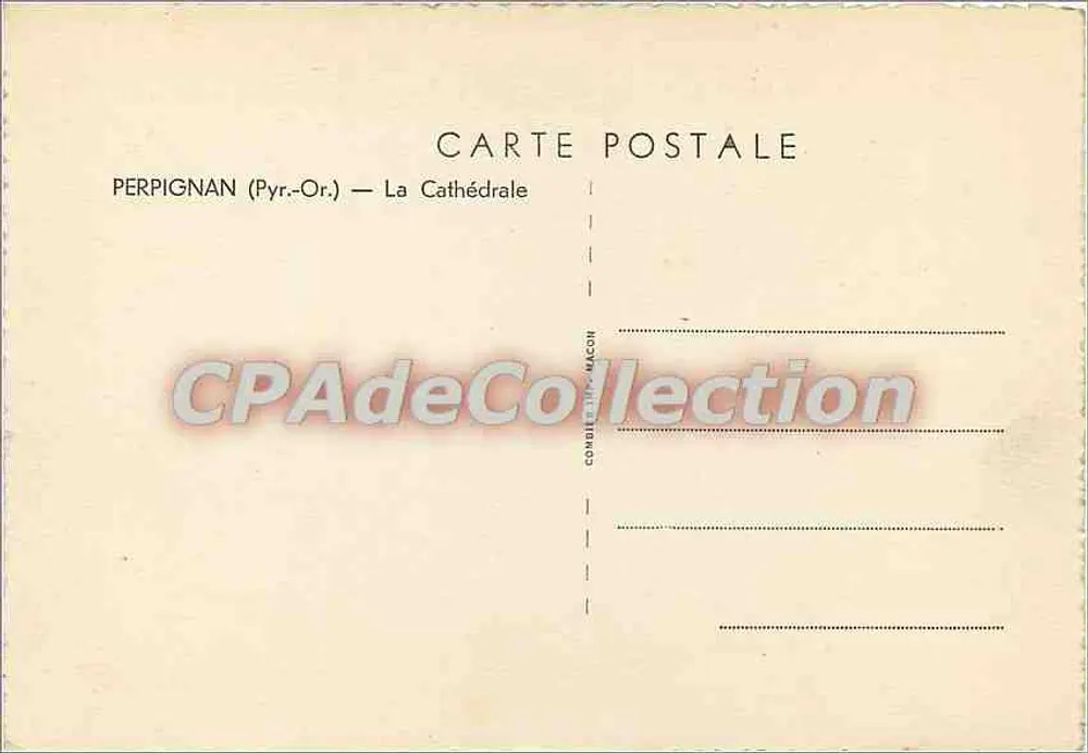 PERPIGNAN — A Catedral — Editor Combet-Macon - Verso