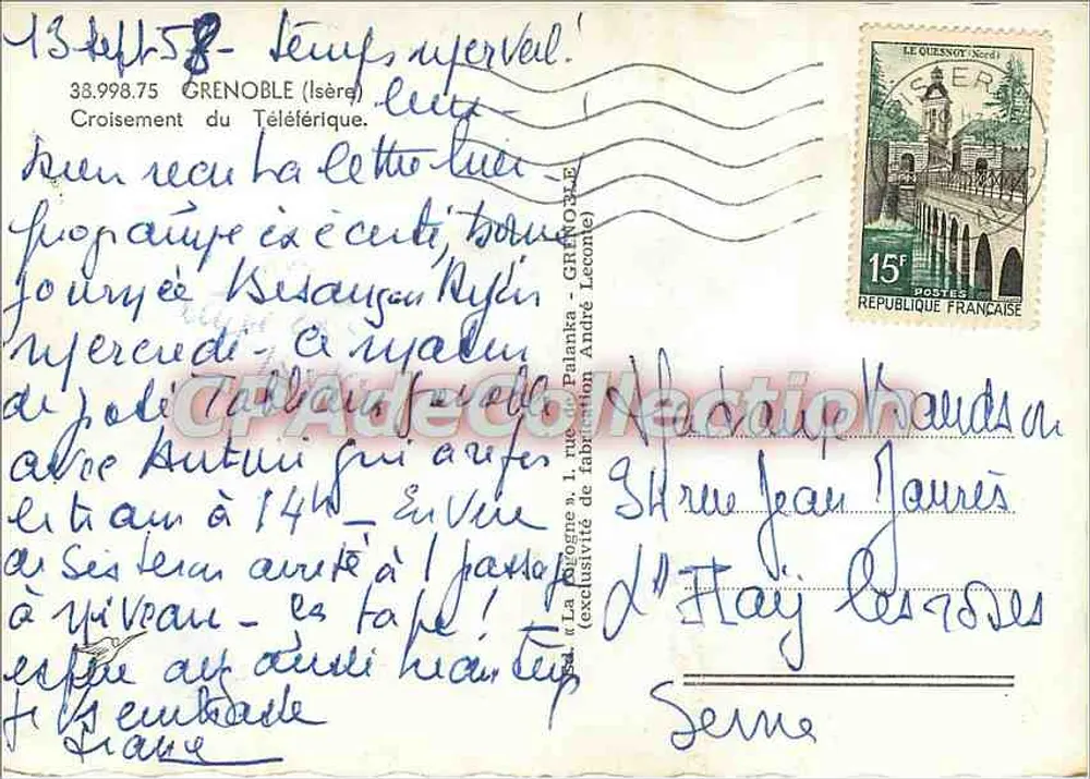 A Cegonha — Cruzamento do Teleférico — Editor André Lecomte - Verso