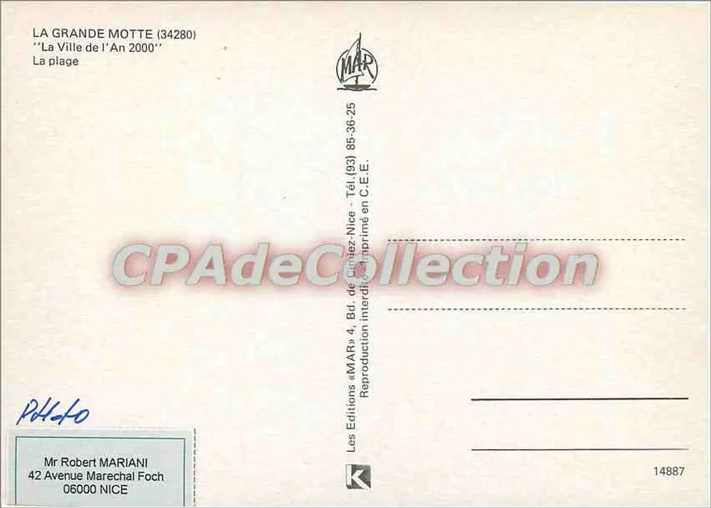 La Grande Motte — Die Bucht — Editions «MAR» - Rückseite