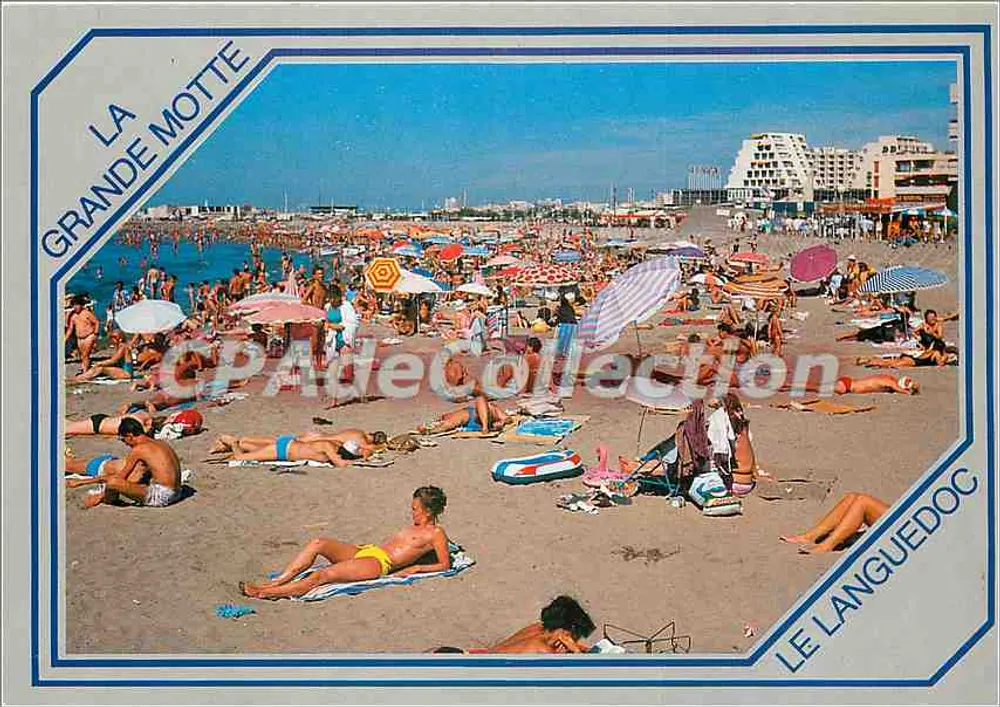 La Grande Motte — belebte Strand — Le Languedoc, n°15066 - Vorderseite