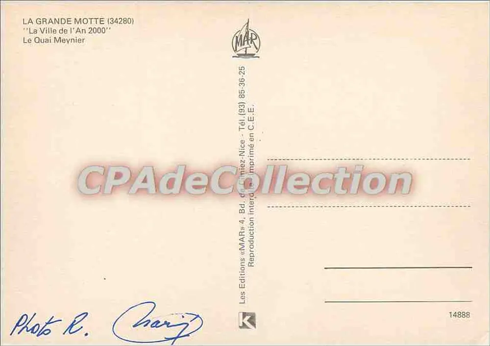 La Grande Motte — Quai Meynier — Editions « MAR » - Rückseite
