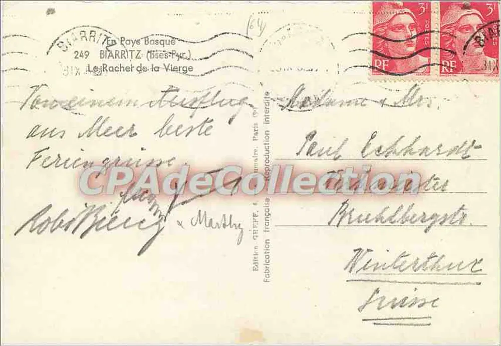 Der Felsen der Jungfrau — Biarritz — Greff - Rückseite