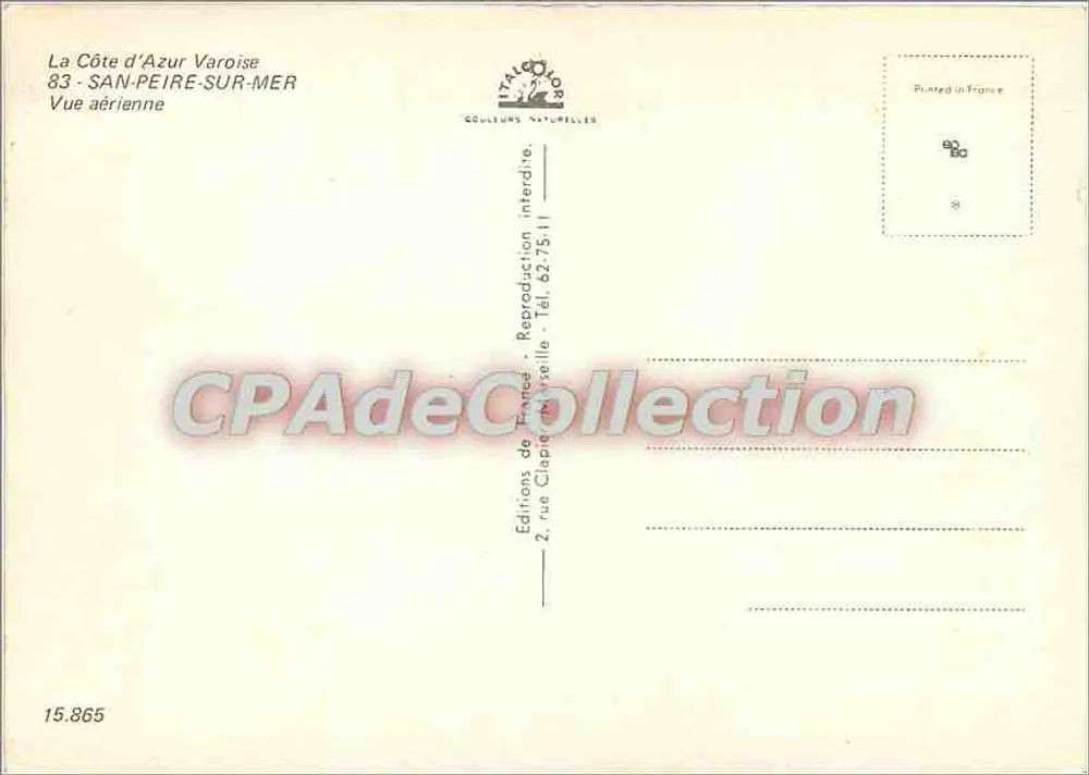 San-Péire-sur-Mer — Luftbild — Éditions de France, Sammlung 'Côtes Naturelles' Nr. 15.865 - Rückseite