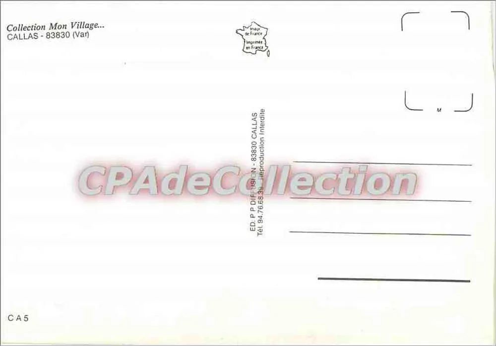 कैल्लास — पैनोरमा दृश्य के साथ फॉन्टेन, चर्च और टॉवर — कलेक्शन मॉन विलेज, एडिटर CPAdeCollection - पीछे