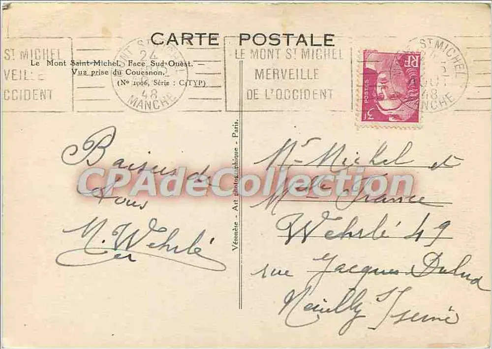 Mont Saint-Michel — Ansicht vom Cousesnon — Véronese, Serie C(TYP) n°1966 - Rückseite