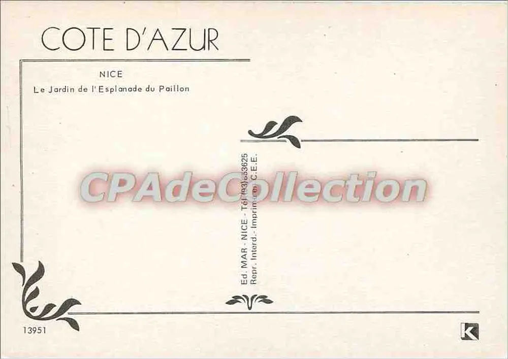 Nice — Der Garten der Esplanade du Paillon — Ed. MAR NICE - Rückseite