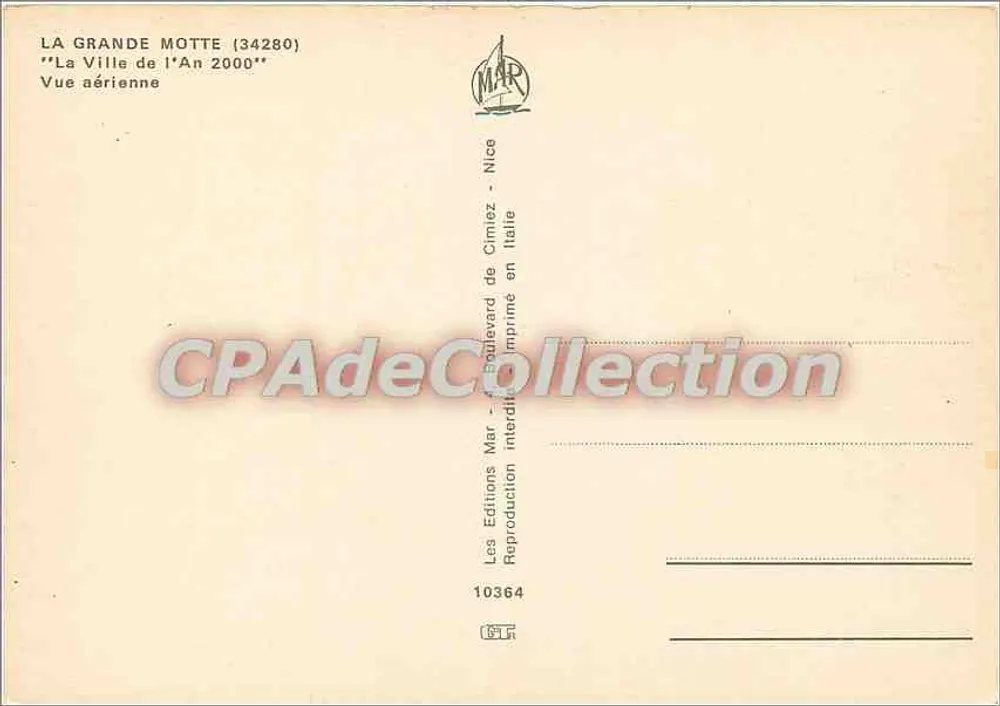 La Grande Motte — Luftbild — Les Éditions Mar - Rückseite