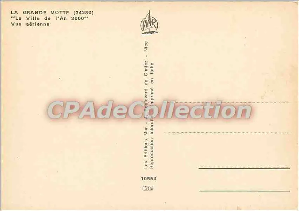 La Grande Motte (34280) — 'La Ville de l'An 2000' — Luftbild — Éditions Mar, Nice - Rückseite