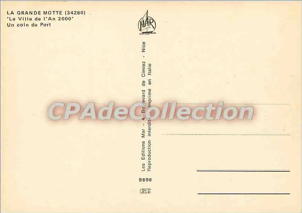 La Grande Motte — 'Die Stadt des Jahres 2000' — Éditions Mar - Rückseite