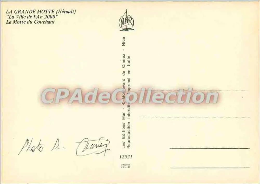 La Grande Motte (Hérault) — 'La Ville de l'An 2000' — Éditions Mar, Nice - Rückseite