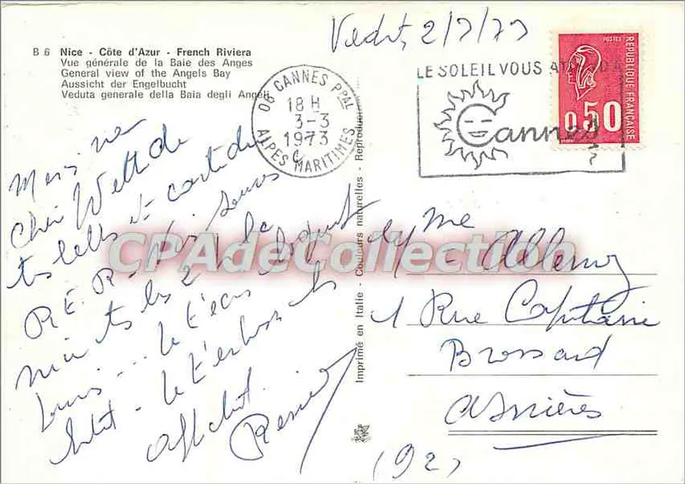 Nizza — allgemeine Ansicht der Bucht der Engel — Verlag B 6 - Rückseite