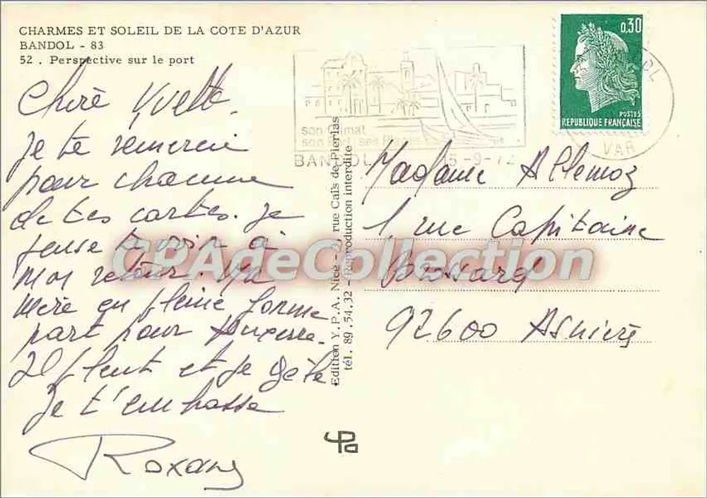 BANDOL — Perspektive auf den Hafen — Édition Y.P.A. Nîes - Rückseite