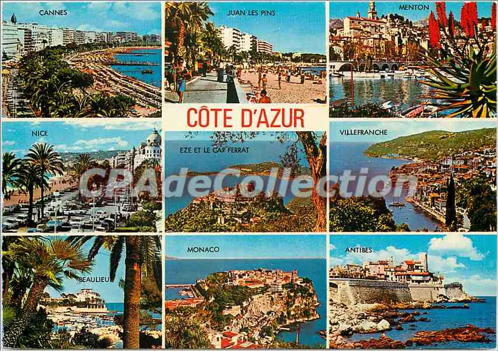Costa Azul — vista panorâmica de 9 cidades — Éditions S.E.P.T. - Nice - Frente