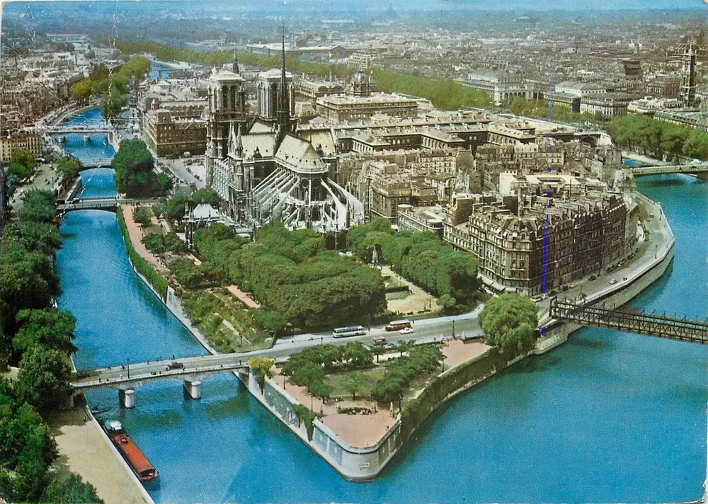 Paris — A Ilha da Cidade — vista aérea — editor não visível - Frente