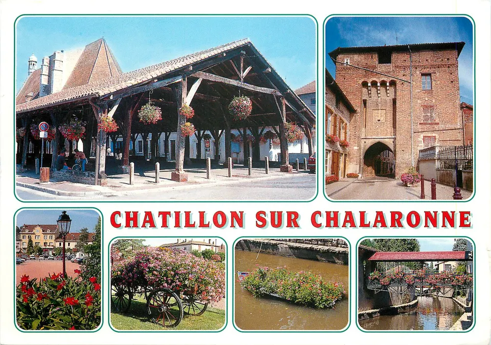 Chatillon-sur-Chalaronne — vista da galeria e do castelo — Edições Cella, Bron - Frente