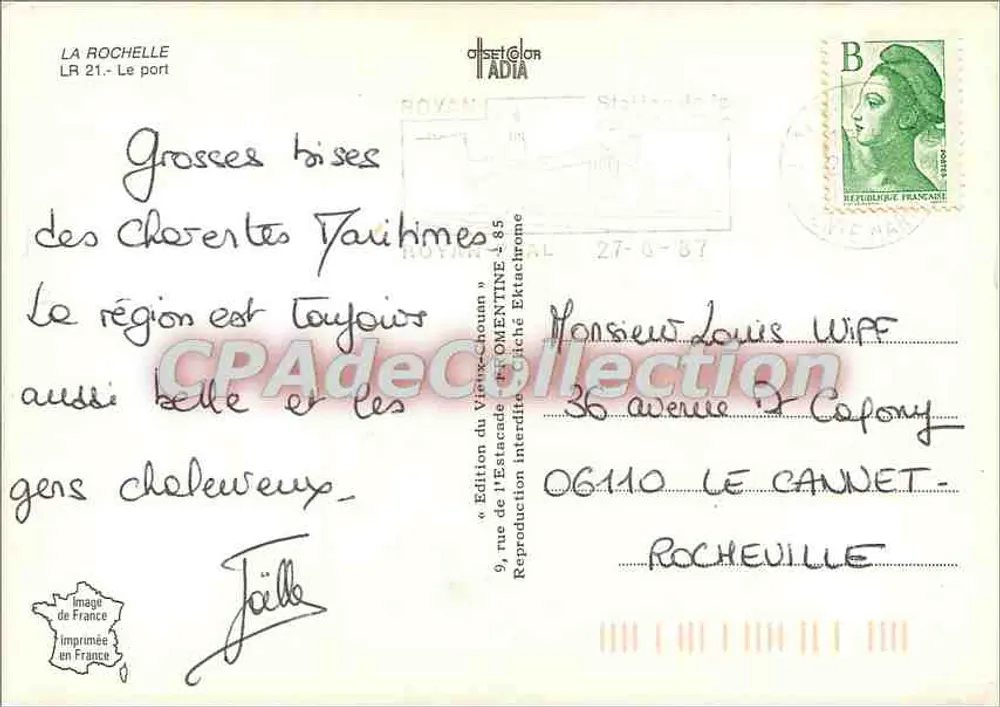 La Rochelle — Porto e cidade — Edição da Estacade - Verso