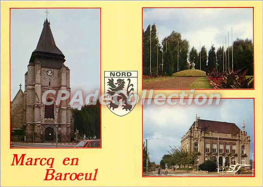 Marcq en Barœul — Chiesa, parco e municipio — S.A.D. 92, Marcq-en-Barœul - Recto