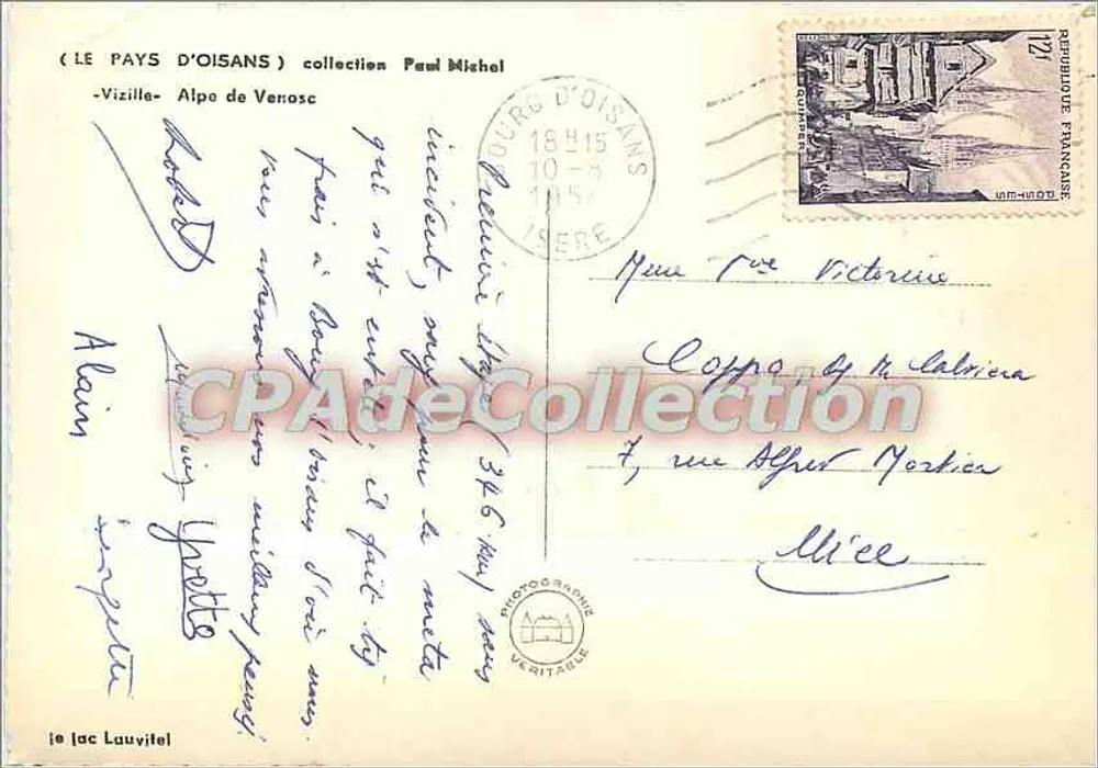 Lac Lauvitel — Pays d'Oisans — coleção Paul Michol - Verso